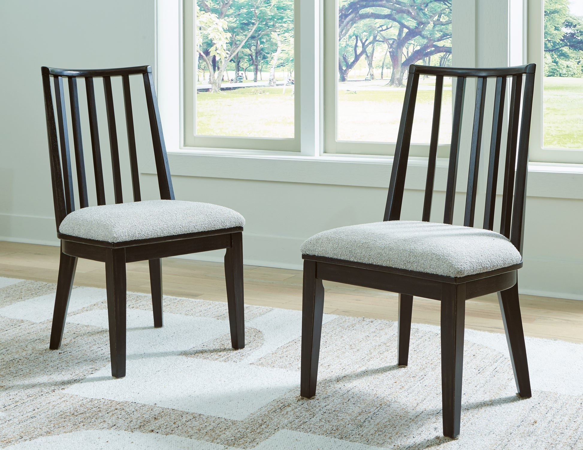Auburndale Furniture Outlet - Ashley Furniture - Galliden Dining Room - Dining Chair (Set of 2) / Black/Brown - D841-01X2