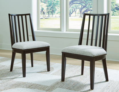 Auburndale Furniture Outlet - Ashley Furniture - Galliden Dining Room - Dining Chair (Set of 2) / Black/Brown - D841-01X2
