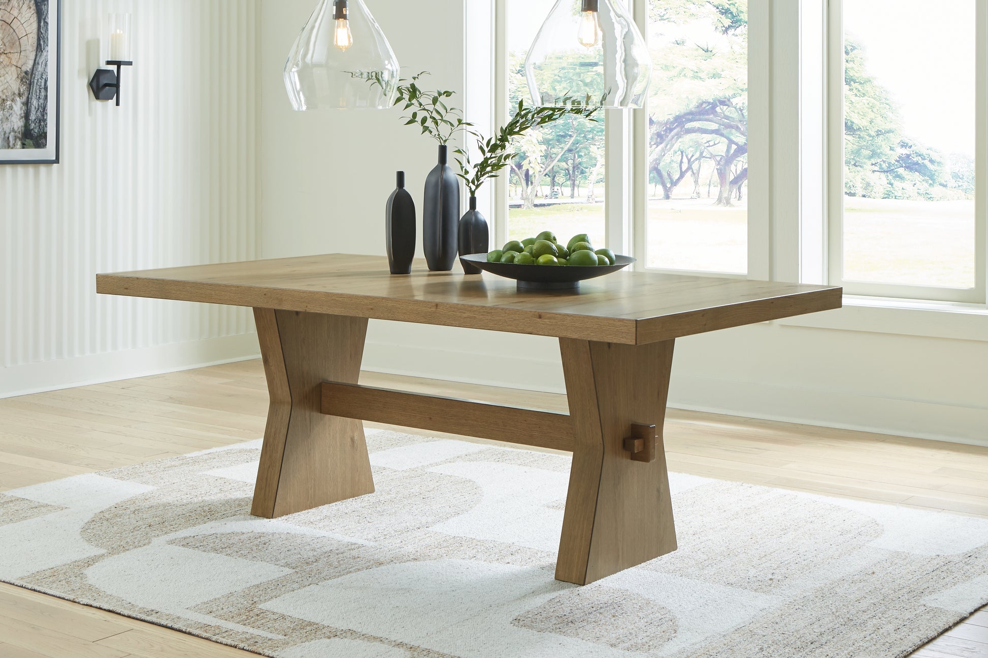 Auburndale Furniture Outlet - Ashley Furniture - Galliden Dining Room - Rectangular Dining Room Table / Light Brown - D841-45