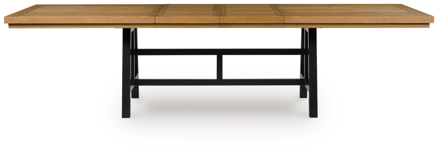 Auburndale Furniture Outlet - Ashley Furniture - Galliden Dining Room - RECT Dining Room EXT Table / Black/Brown - D841-55