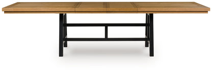 Auburndale Furniture Outlet - Ashley Furniture - Galliden Dining Room - RECT Dining Room EXT Table / Black/Brown - D841-55