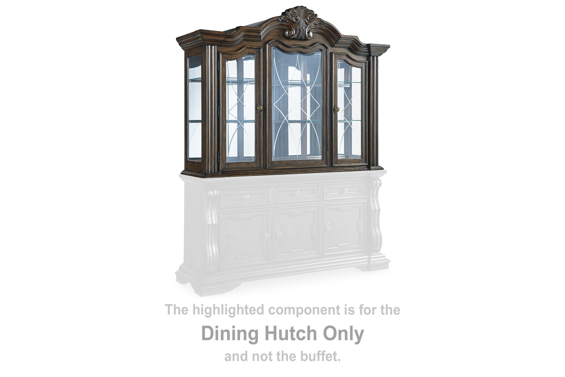 Auburndale Furniture Outlet - Ashley Furniture - Maylee Dining Room - Dining Buffet and Hutch / Dark Brown - D947D1