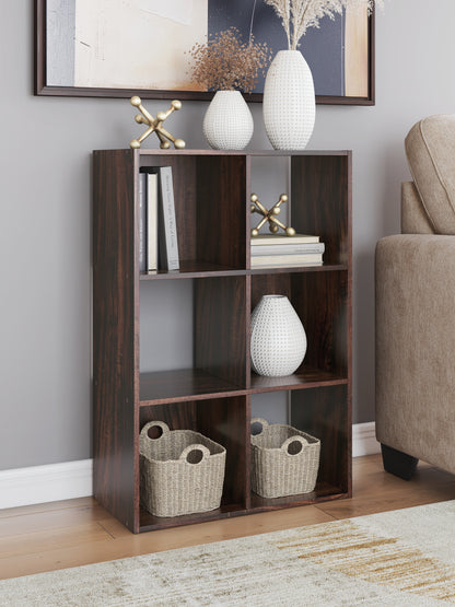 Auburndale Furniture Outlet - Ashley Furniture - Glosmount Six Cube Organizer - Six Cube Organizer / Cherry/Light Brown - EA1055-3X2