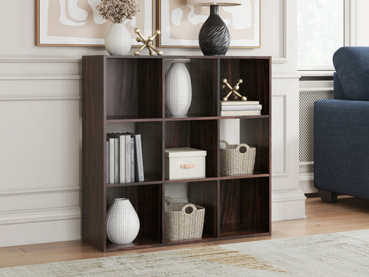 Auburndale Furniture Outlet - Ashley Furniture - Glosmount Nine Cube Organizer - Nine Cube Organizer / Cherry/Light Brown - EA1055-3X3