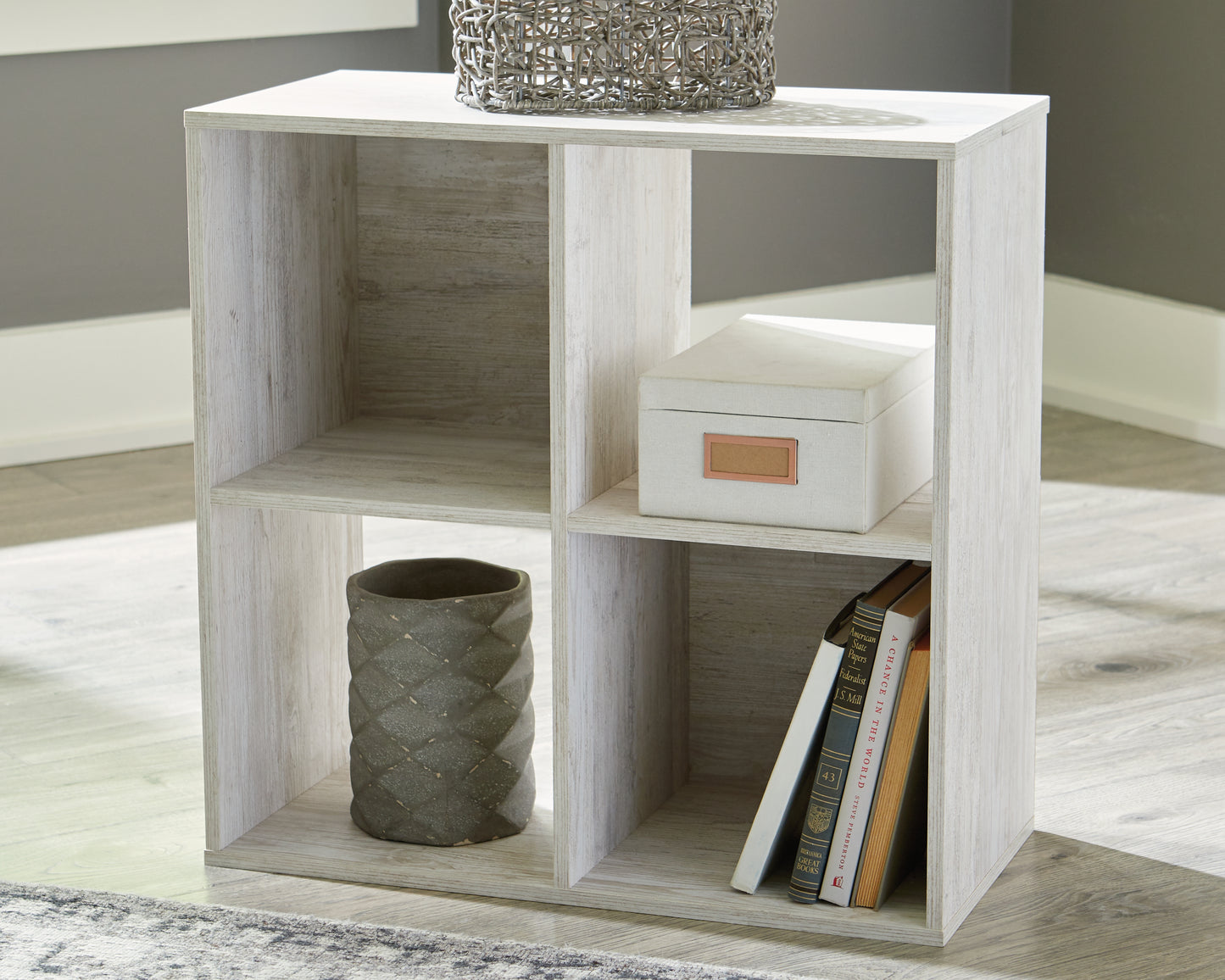 Auburndale Furniture Outlet - Ashley Furniture - Paxberry Four Cube Organizer - Four Cube Organizer / Whitewash - EA1811-2X2