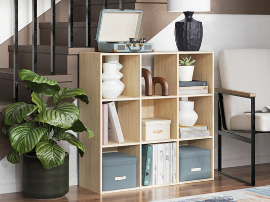 Auburndale Furniture Outlet - Ashley Furniture - Piperton Nine Cube Organizer - Nine Cube Organizer / Charcoal - EA5514-3X3