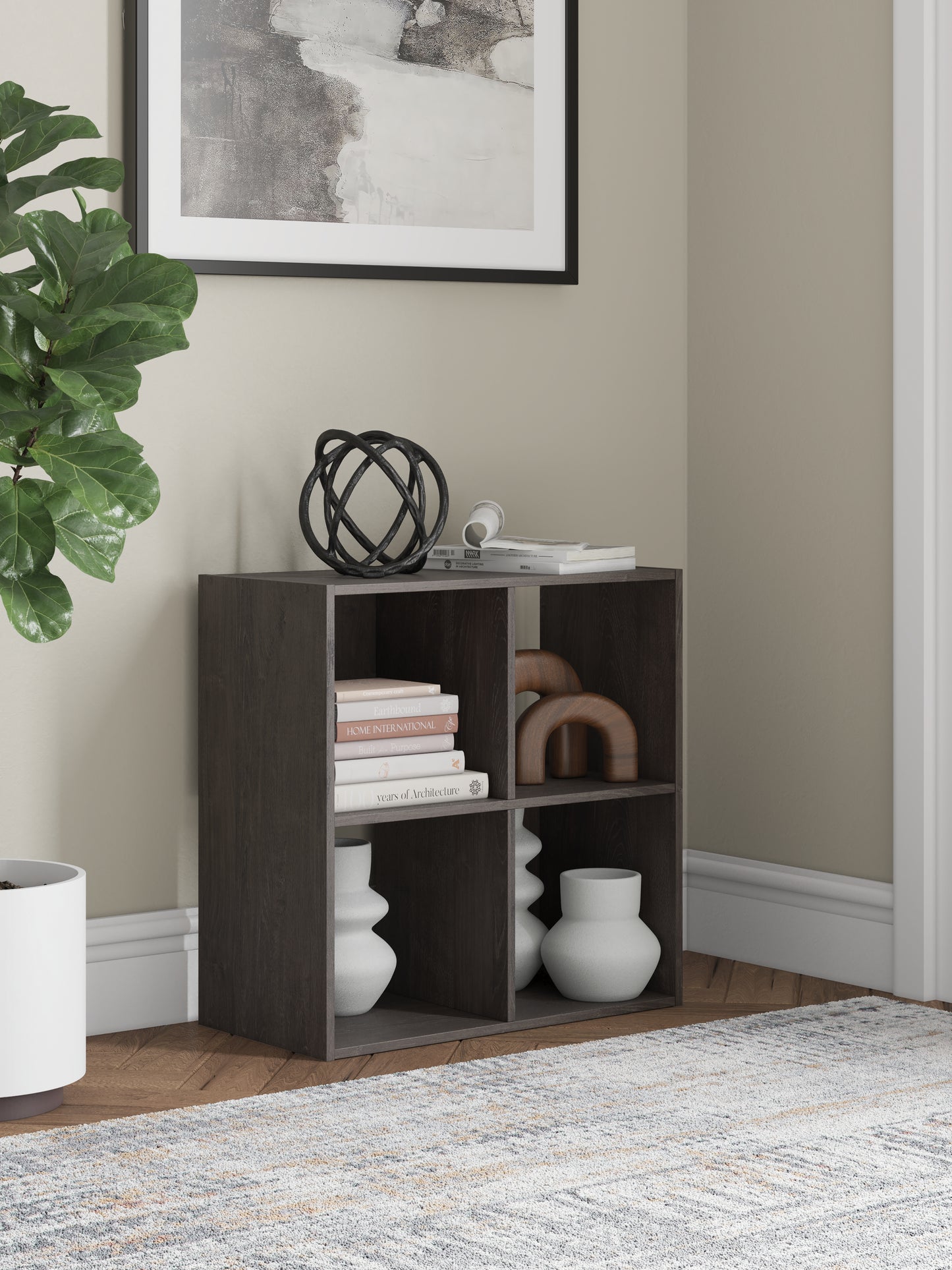 Auburndale Furniture Outlet - Ashley Furniture - Piperton Four Cube Organizer - Four Cube Organizer / Charcoal - EA5514-2X2