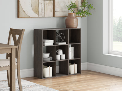 Auburndale Furniture Outlet - Ashley Furniture - Piperton Nine Cube Organizer - Nine Cube Organizer / Charcoal - EA5514-3X3
