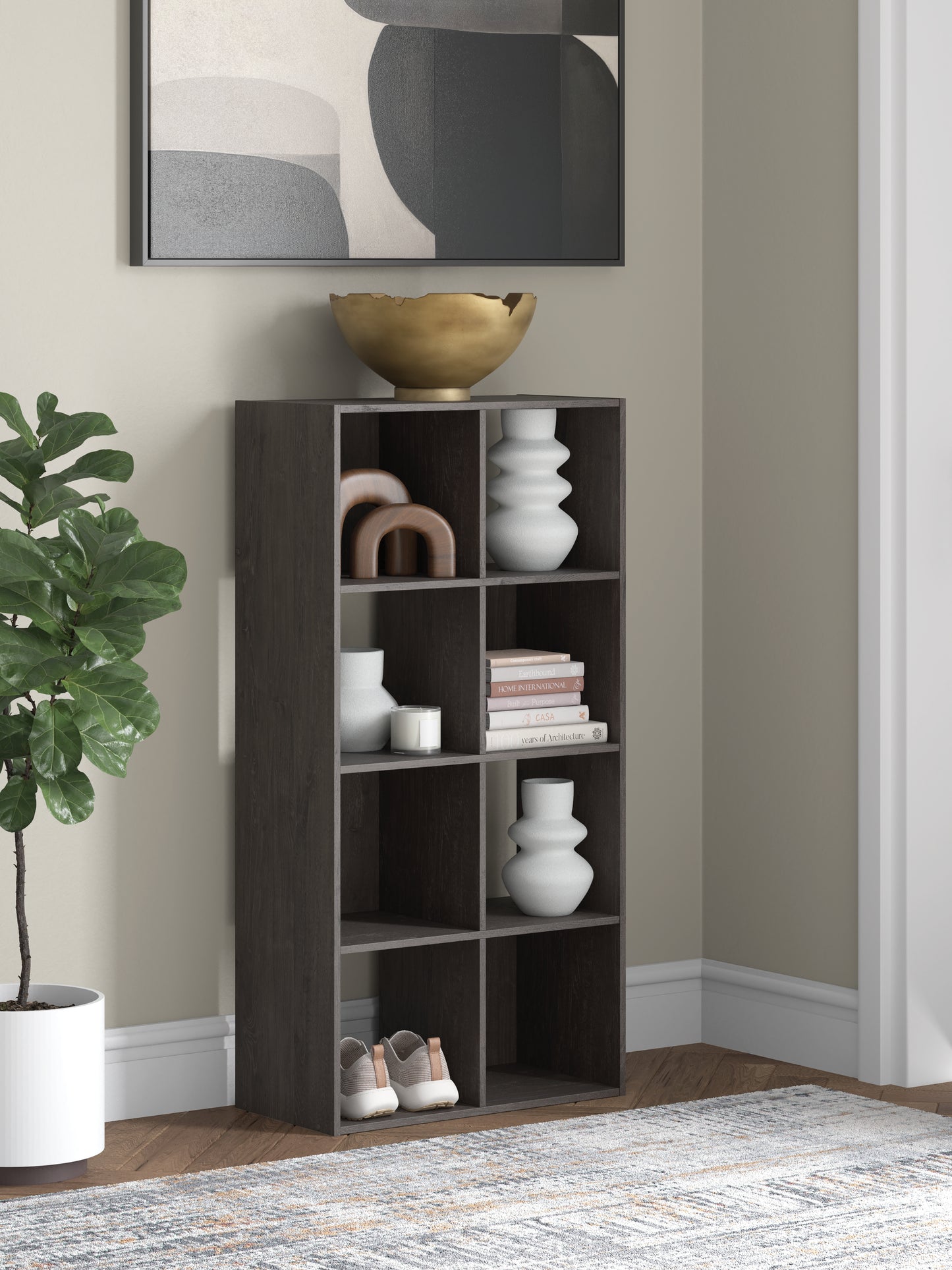 Auburndale Furniture Outlet - Ashley Furniture - Piperton Eight Cube Organizer - Eight Cube Organizer / Charcoal - EA5514-4X2