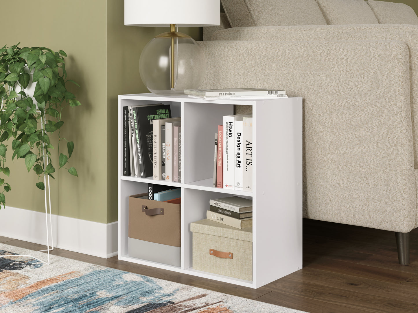 Auburndale Furniture Outlet - Ashley Furniture - Onita Four Cube Organizer - Four Cube Organizer / White - EA9630-2X2