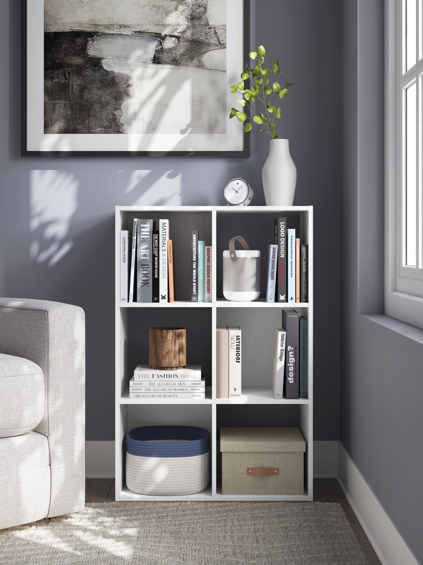 Auburndale Furniture Outlet - Ashley Furniture - Onita Six Cube Organizer - Six Cube Organizer / White - EA9630-3X2