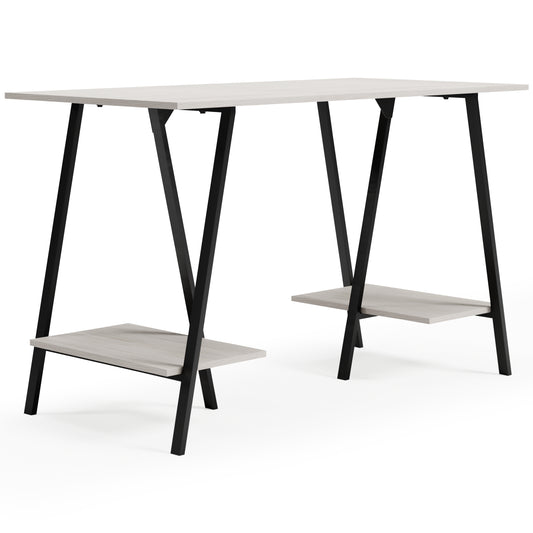 Auburndale Furniture Outlet - Ashley Furniture - Bayflynn Office Desk - Home Office Desk / White/Black - H288-27