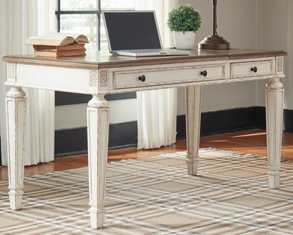 Auburndale Furniture Outlet - Ashley Furniture - Realyn Office Desk - Home Office Lift Top Desk / White/Brown - H743-134