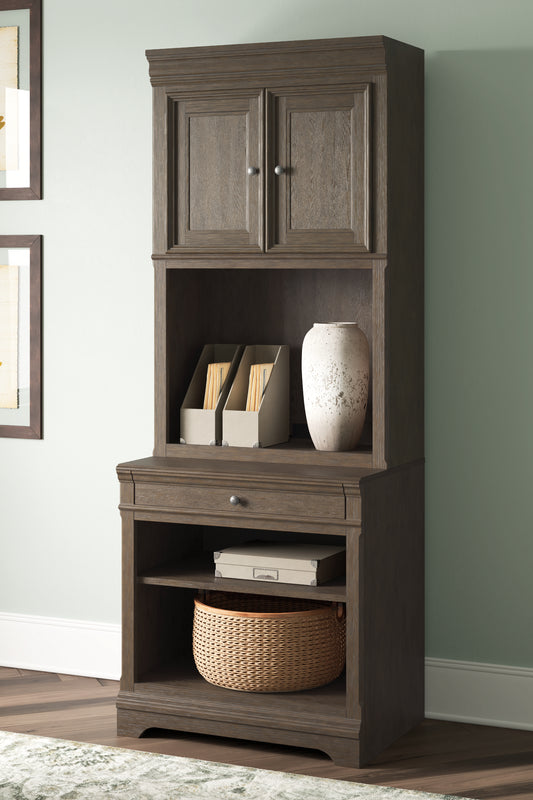 Auburndale Furniture Outlet - Ashley Furniture - Janismore Bookcase - Bookcase / Weathered Gray - H776H7