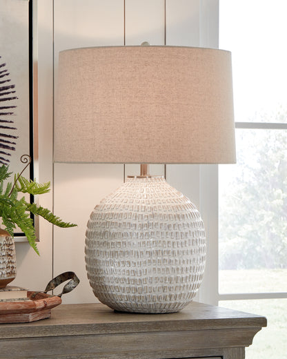 Auburndale Furniture Outlet - Ashley Furniture - Jamon Lighting - Table Lamp (Set of 2) / Beige - L100764X2
