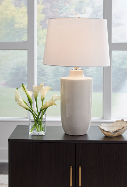 Auburndale Furniture Outlet - Ashley Furniture - Cylener Lighting - Table Lamp (Set of 2) / Off White - L100794X2