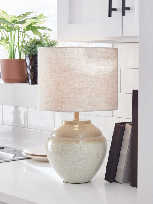 Auburndale Furniture Outlet - Ashley Furniture - Waldish Lighting - Metal Table Lamp (1/CN) / Cream/Beige - L200204
