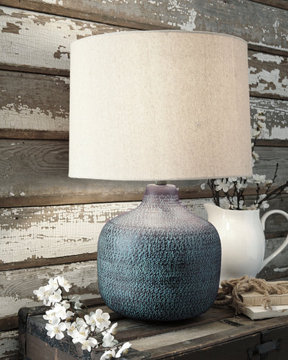 Auburndale Furniture Outlet - Ashley Furniture - Malthace Lighting - Table Lamp (Set of 2) / Patina - L207304X2