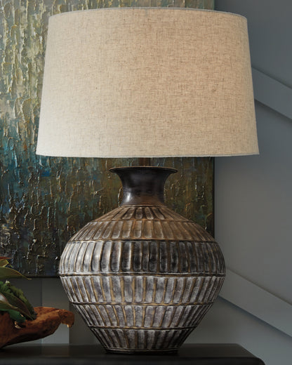 Auburndale Furniture Outlet - Ashley Furniture - Magan Lighting - Table Lamp (Set of 2) / Antique Bronze Finish - L207354X2