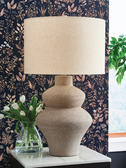 Auburndale Furniture Outlet - Ashley Furniture - Jossleigh Lighting - Metal Table Lamp (1/CN) / Beige - L207624