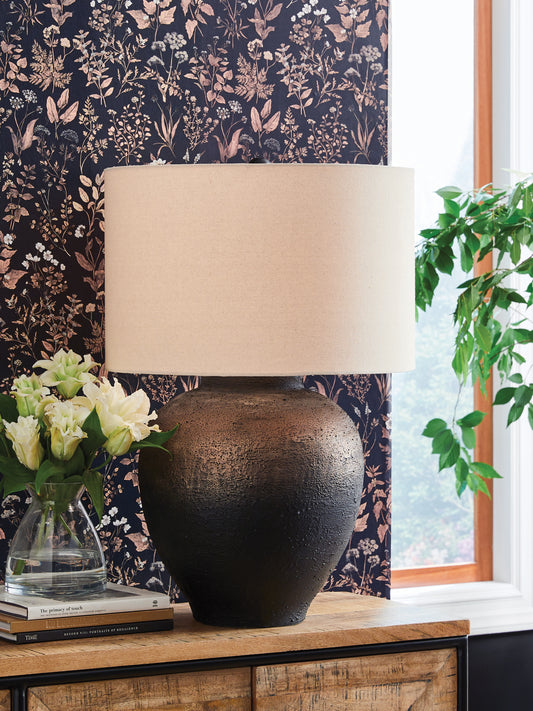Auburndale Furniture Outlet - Ashley Furniture - Newgerhard Lighting - Metal Table Lamp (1/CN) / Brown/Black - L207644