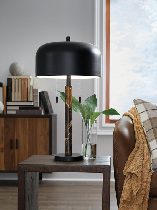 Auburndale Furniture Outlet - Ashley Furniture - Alanbert Lighting - Metal Table Lamp (1/CN) / Brown/Black - L208454