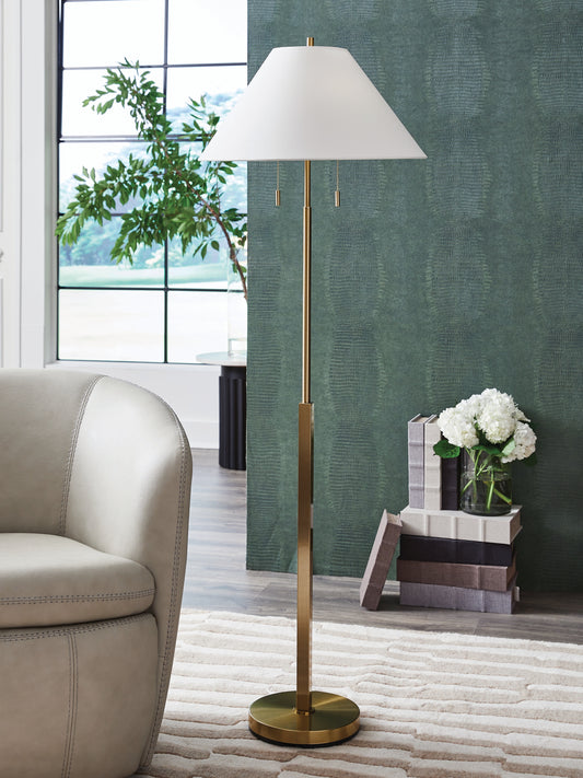 Auburndale Furniture Outlet - Ashley Furniture - Haigwood Lighting - Metal Floor Lamp (1/CN) / Gold Finish - L208471
