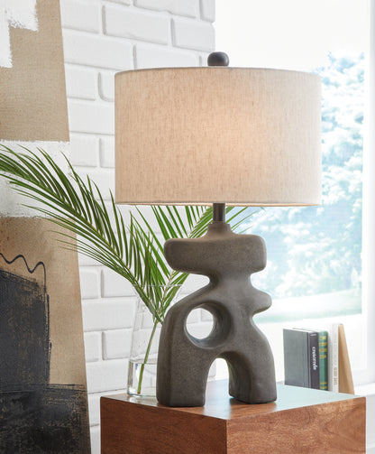 Auburndale Furniture Outlet - Ashley Furniture - Danacy Lighting - Table Lamp (Set of 2) / Distressed Black - L235754X2