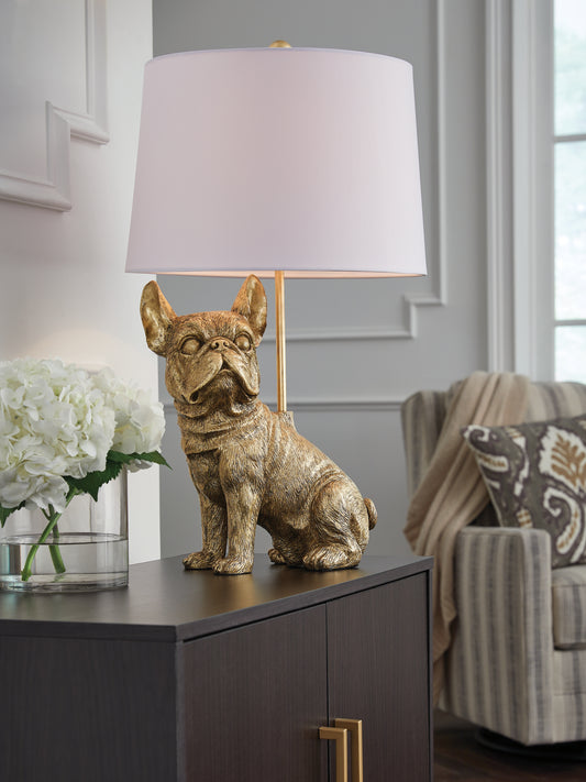 Auburndale Furniture Outlet - Ashley Furniture - Wadeland Lighting - Poly Table Lamp (1/CN) / Gold Finish - L317054