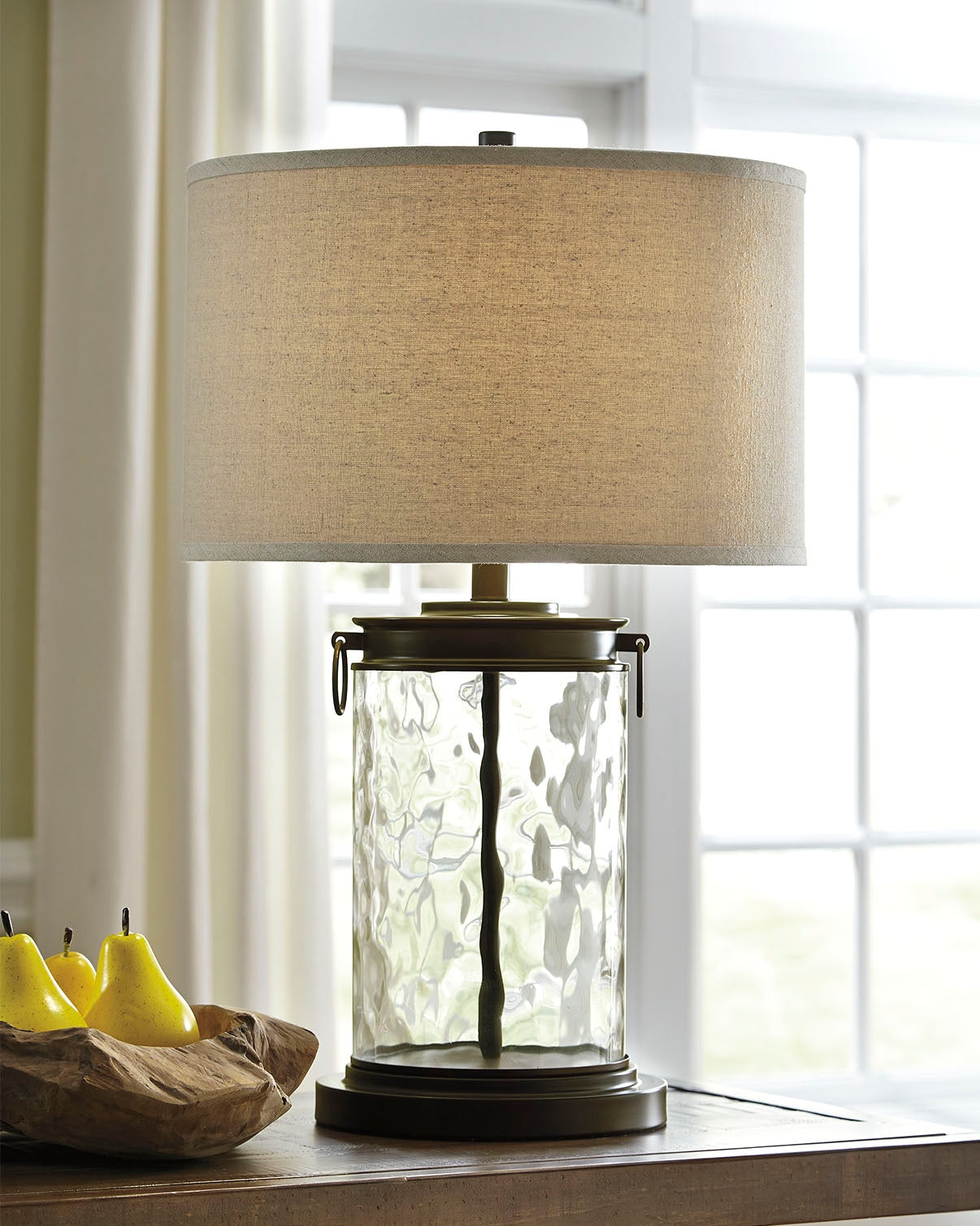 Auburndale Furniture Outlet - Ashley Furniture - Tailynn Lighting - Table Lamp (Set of 2) / Clear/Bronze Finish - L430324X2