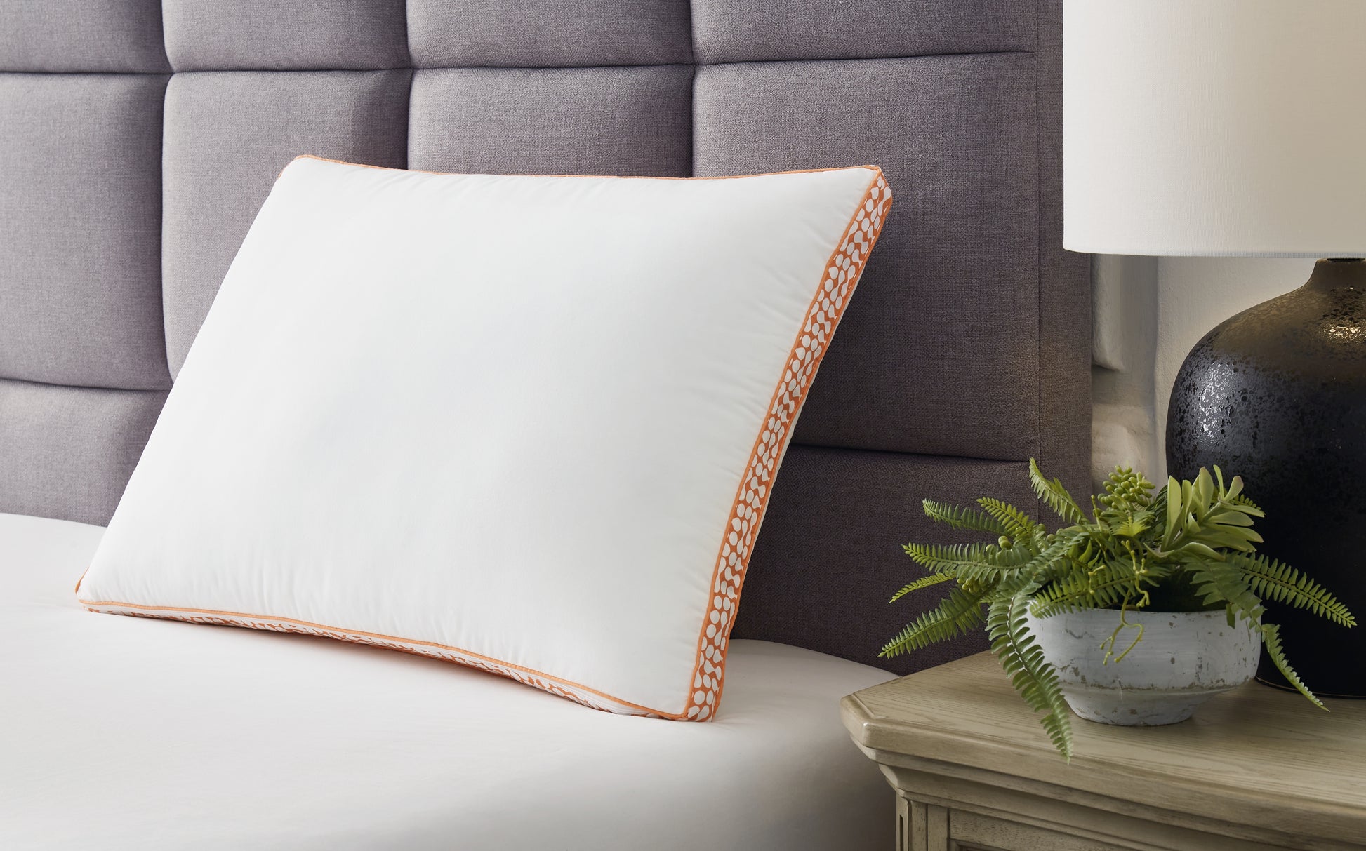 Auburndale Furniture Outlet - Ashley Furniture - Zephyr 2.0 Pillows - 3-in-1 Pillow (6/CS) / White/Orange - M52112