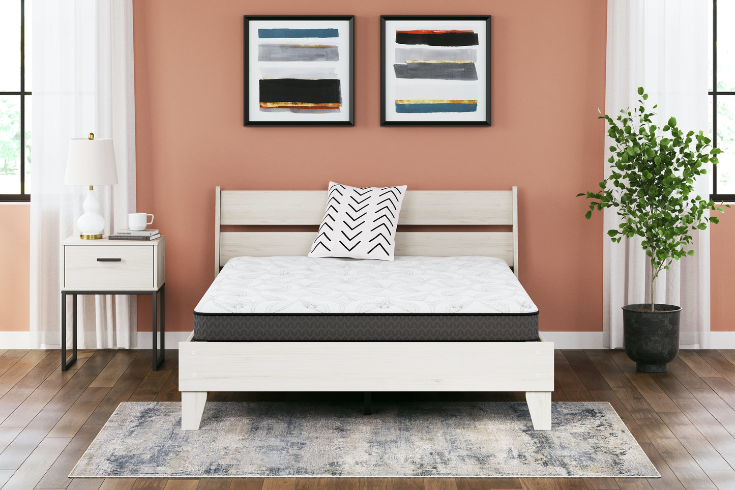 Auburndale Furniture Outlet - Ashley Furniture - 8 Inch Bonnell Hybrid Mattresses - Queen / White - M58731