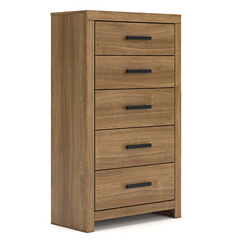 Auburndale Furniture Outlet - Ashley Furniture - Broachmyn Bedroom - Five Drawer Chest / Auburn - PCB1116-46