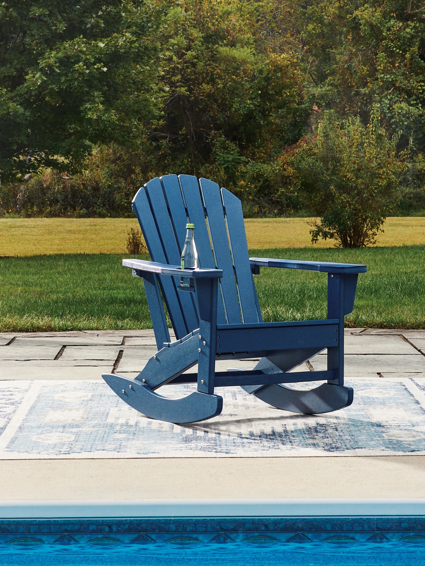 Auburndale Furniture Outlet - Ashley Furniture - Sundown Shores Outdoor - Rocking Chair / Blue - PCP019-827