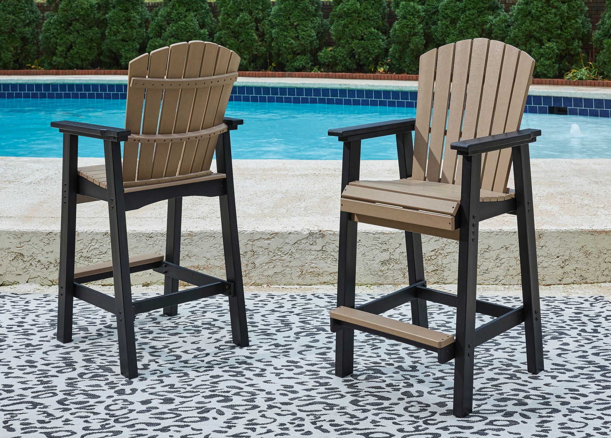 Auburndale Furniture Outlet - Ashley Furniture - Fairen Trail Outdoor - Square Counter TBL w/UMB OPT / Black/Driftwood - P211-632