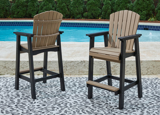 Auburndale Furniture Outlet - Ashley Furniture - Fairen Trail Outdoor - Square Counter TBL w/UMB OPT / Black/Driftwood - P211-632