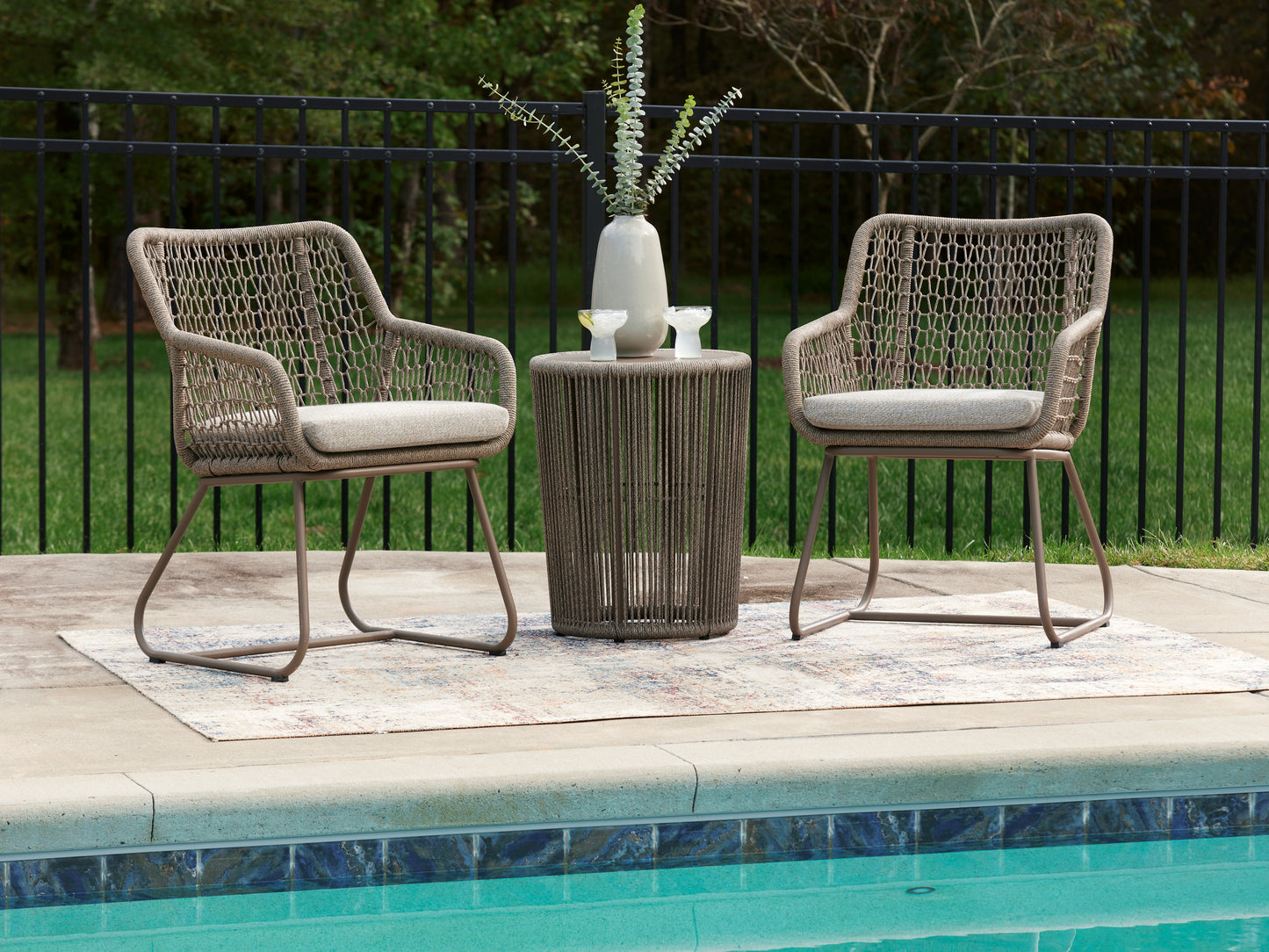 Auburndale Furniture Outlet - Ashley Furniture - Majors Beach Outdoor - Chairs w/CUSH/Table Set (3/CN) - PCP321-050