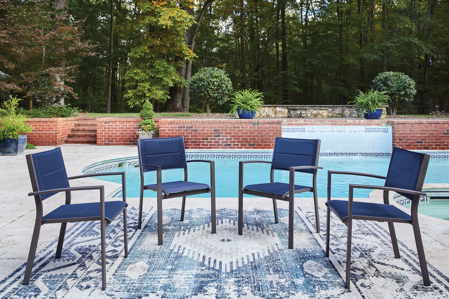 Auburndale Furniture Outlet - Ashley Furniture - Rocky Creek Outdoor - Sling Arm Chair (4/CN) - PCP326-601A