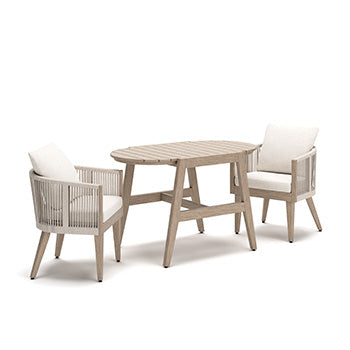 Auburndale Furniture Outlet - Ashley Furniture - Ivory Vine Outdoor - Chairs w/CUSH/Table Set (3/CN) - PCP352-050