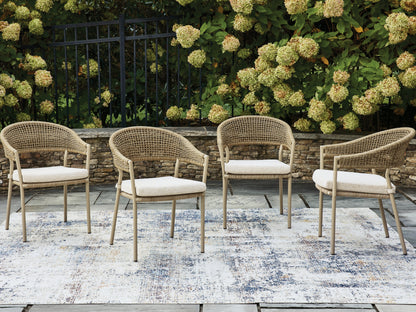 Auburndale Furniture Outlet - Ashley Furniture - Orchard Beach Outdoor - Arm Chair With Cushion (4/CN) - PCP373-601A