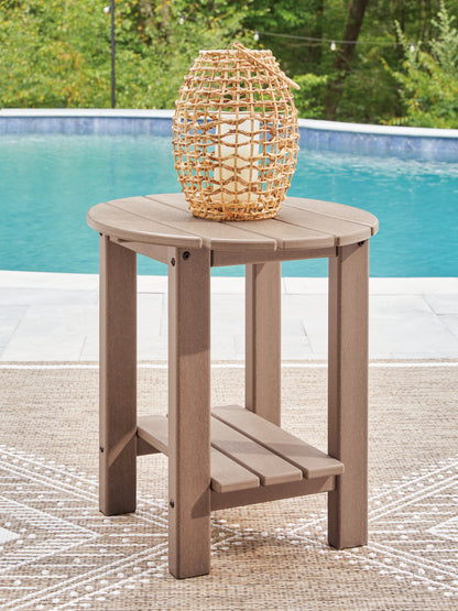 Auburndale Furniture Outlet - Ashley Furniture - Grover Beach Outdoor - Oval End Table / Driftwood - PCP422-706