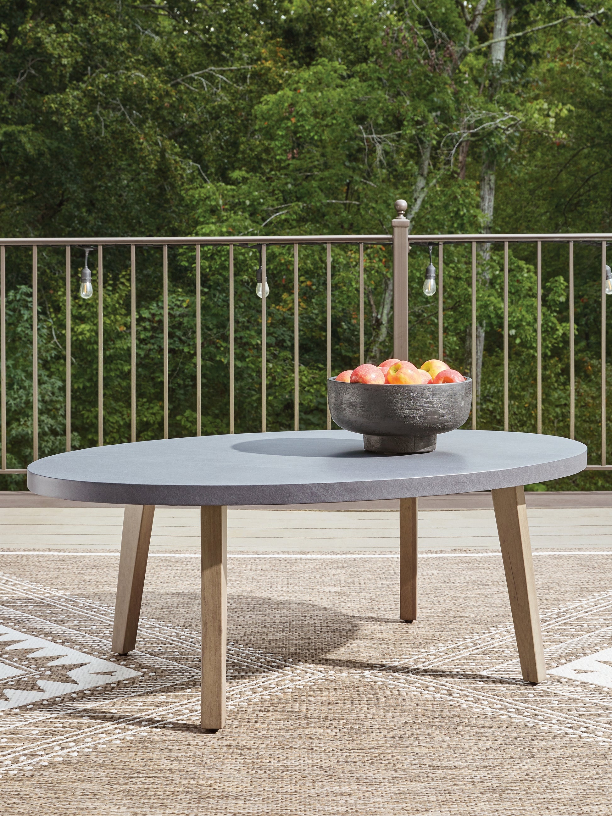 Auburndale Furniture Outlet - Ashley Furniture - Harmony Headlands Outdoor - Oval Cocktail Table - PCP428-701