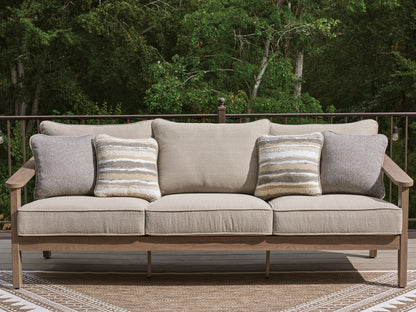 Auburndale Furniture Outlet - Ashley Furniture - Harmony Headlands Outdoor - Sofa with Cushion / Natural/Gray - PCP428-838