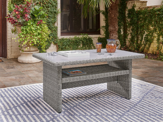 Auburndale Furniture Outlet - Ashley Furniture - Naples Beach Outdoor - 4-Piece Outdoor Sectional / Light Gray - P439P2