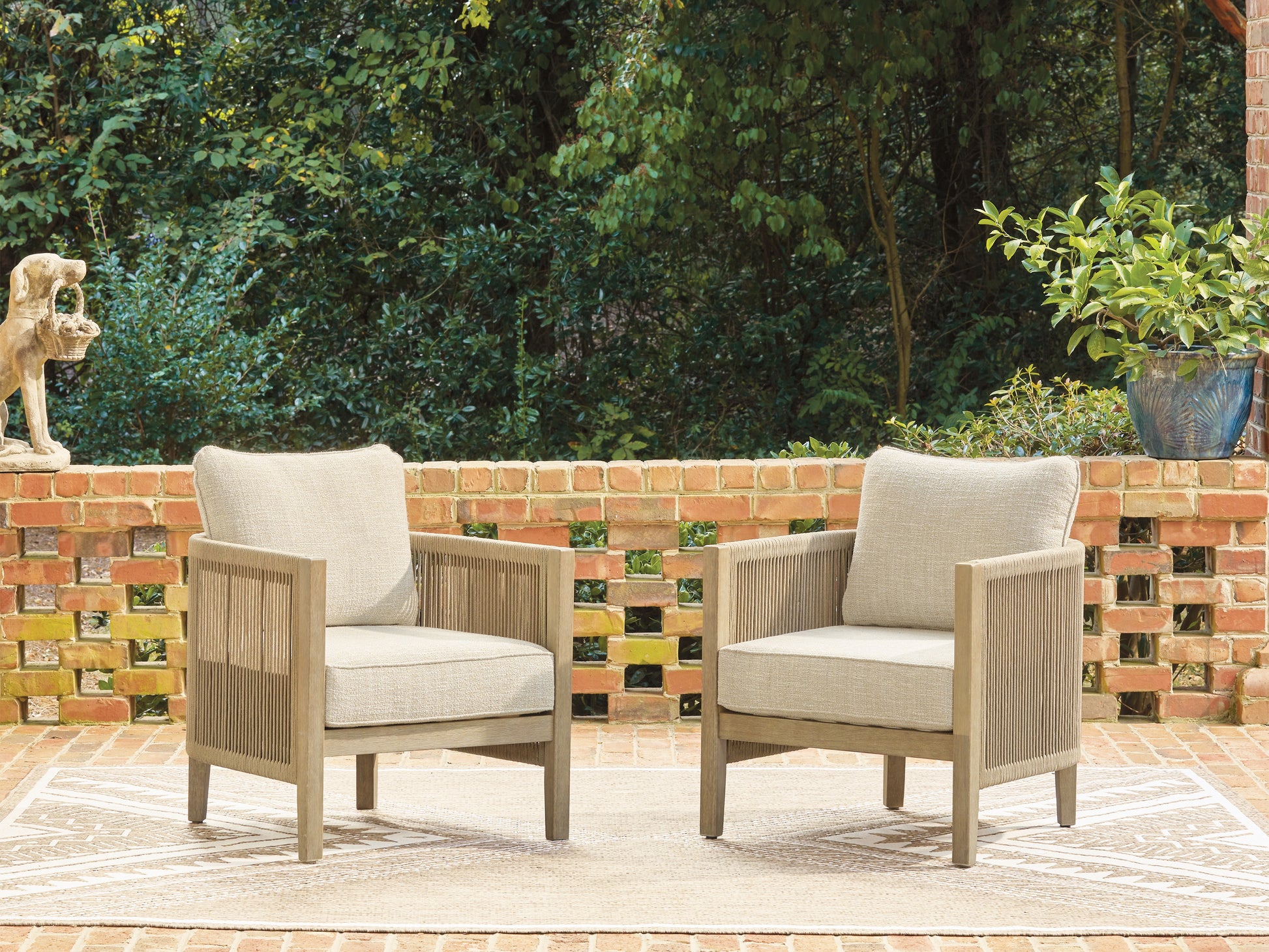 Auburndale Furniture Outlet - Ashley Furniture - Spooners Cove Outdoor - Lounge Chair w/Cushion (Set of 2) - PCP469-820
