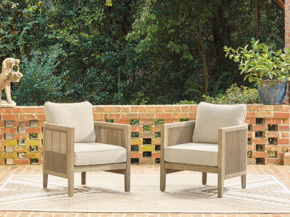 Auburndale Furniture Outlet - Ashley Furniture - Spooners Cove Outdoor - Lounge Chair w/Cushion (Set of 2) - PCP469-820