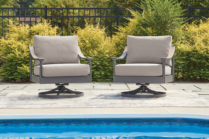 Auburndale Furniture Outlet - Ashley Furniture - Ocean Beach Outdoor - Swivel Lounge w/ Cushion / Gray - PCP510-821