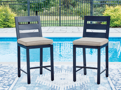 Auburndale Furniture Outlet - Ashley Furniture - East Beach Outdoor - Barstool (Set of 2) / Navy Blue - PCP587-124