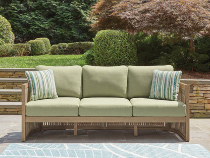Auburndale Furniture Outlet - Ashley Furniture - Serena Shores Outdoor - Sofa with Cushion / Beige/Green - PCP604-838