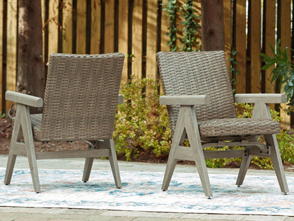 Auburndale Furniture Outlet - Ashley Furniture - Cliff Trails Outdoor - Rocking Arm Chair (Set of 2) / Beige - PCP690-602A